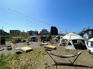 タマリバー敷地風景(多摩川側より）